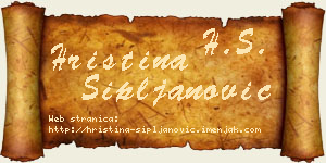 Hristina Sipljanović vizit kartica